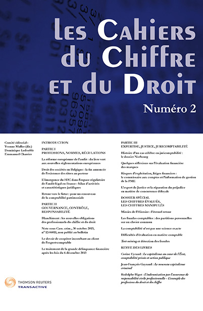 Les Cahiers du Chiffre et du Droit – numéro 2 Les Cahiers du Chiffre et du Droit – numéro 2